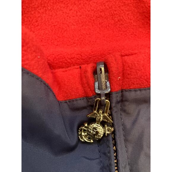 USMC  Marines Jacket Reversible Mens Military Red Fleece Blue Veteran XL - Picture 12 of 12